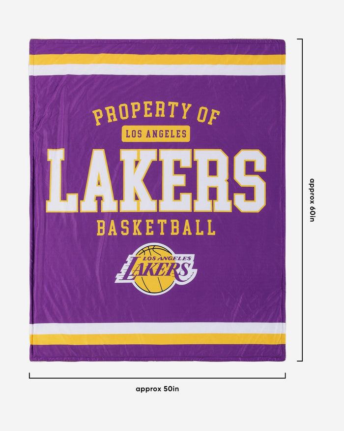 Los Angeles Lakers Team Property Sherpa Plush Throw Blanket FOCO - FOCO.com