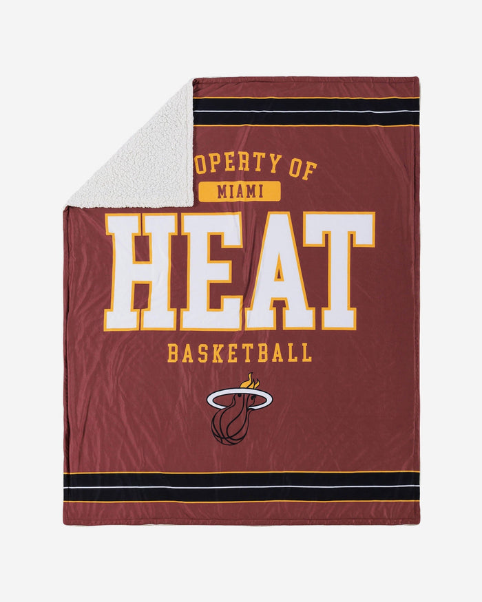 Miami Heat Team Property Sherpa Plush Throw Blanket FOCO - FOCO.com