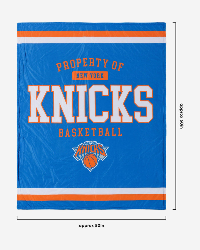 New York Knicks Team Property Sherpa Plush Throw Blanket FOCO - FOCO.com