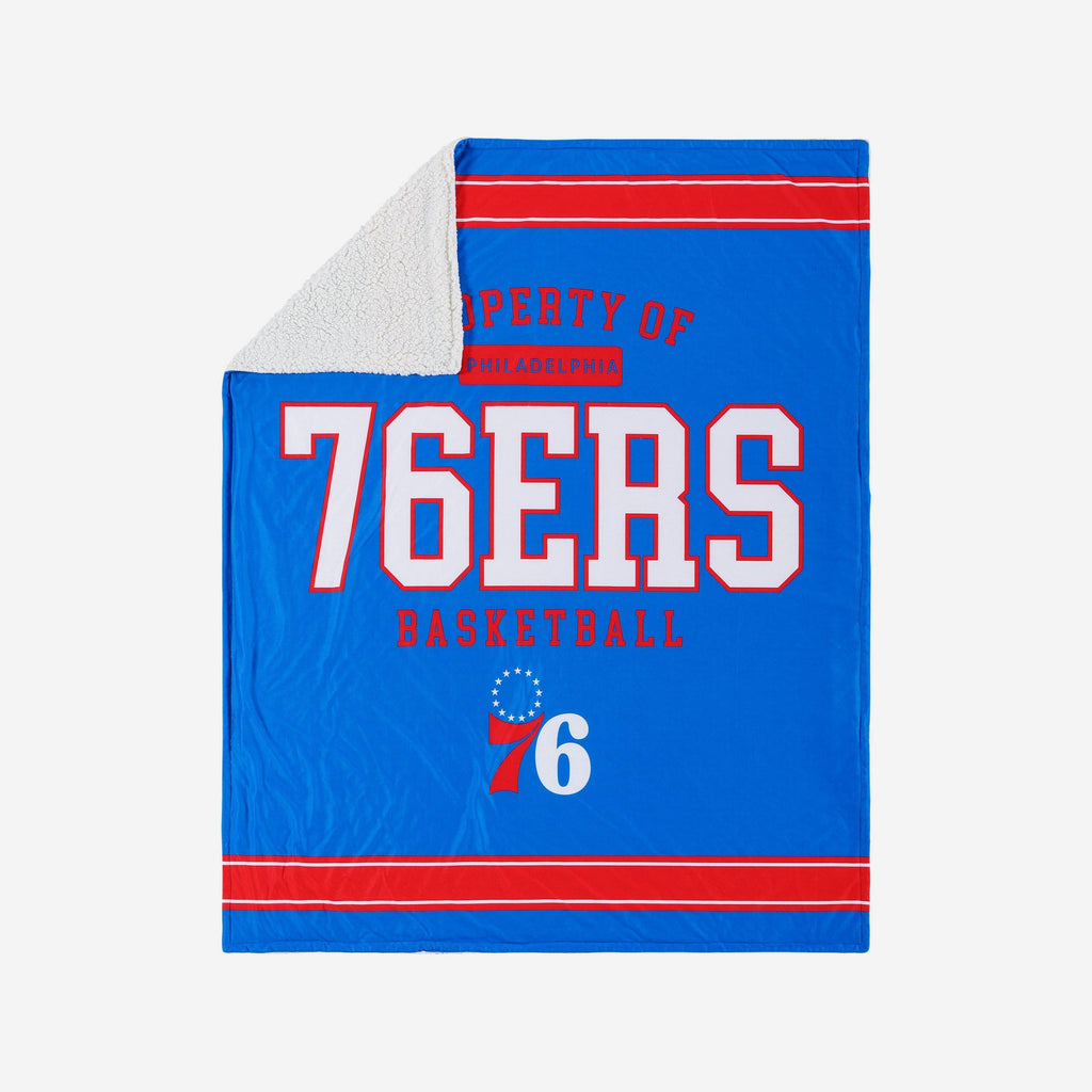 Philadelphia 76ers Team Property Sherpa Plush Throw Blanket FOCO - FOCO.com