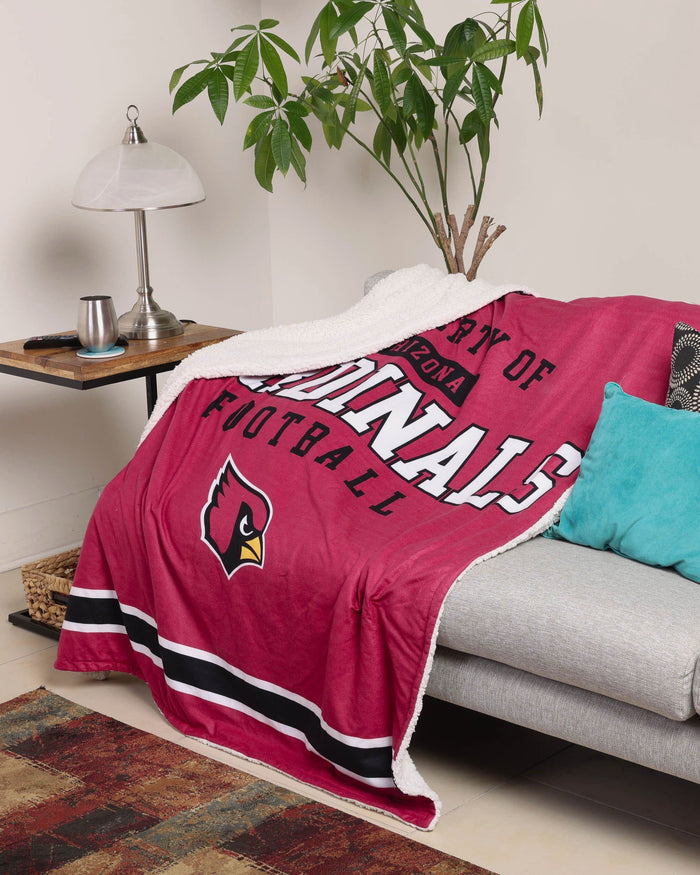 Arizona Cardinals Team Property Sherpa Plush Throw Blanket FOCO - FOCO.com