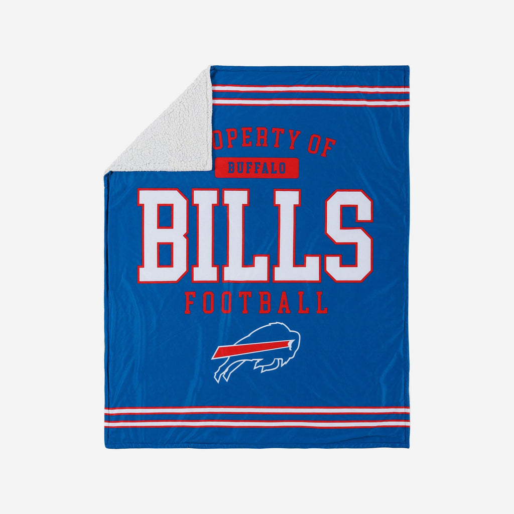 Buffalo Bills Team Property Sherpa Plush Throw Blanket FOCO - FOCO.com