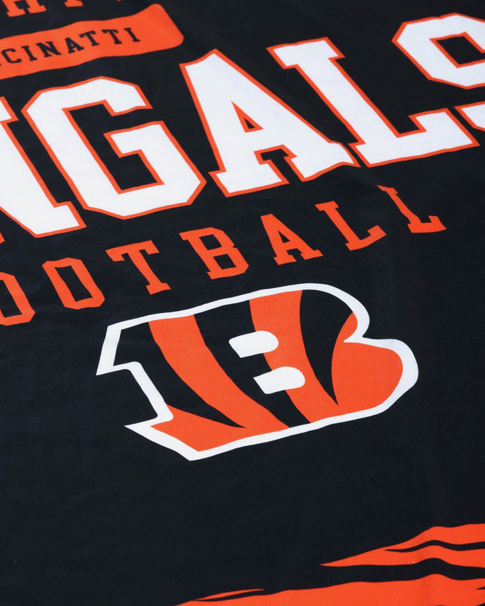 Cincinnati Bengals Team Property Sherpa Plush Throw Blanket FOCO - FOCO.com