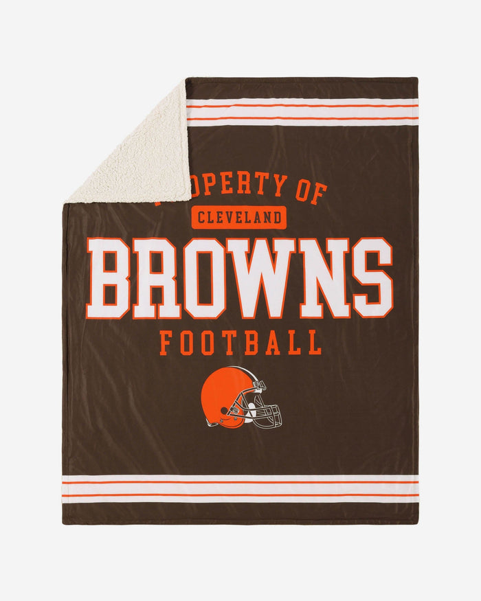 Cleveland Browns Team Property Sherpa Plush Throw Blanket FOCO - FOCO.com