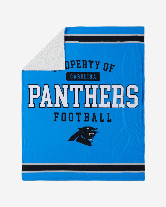 Carolina Panthers Team Property Sherpa Plush Throw Blanket FOCO - FOCO.com