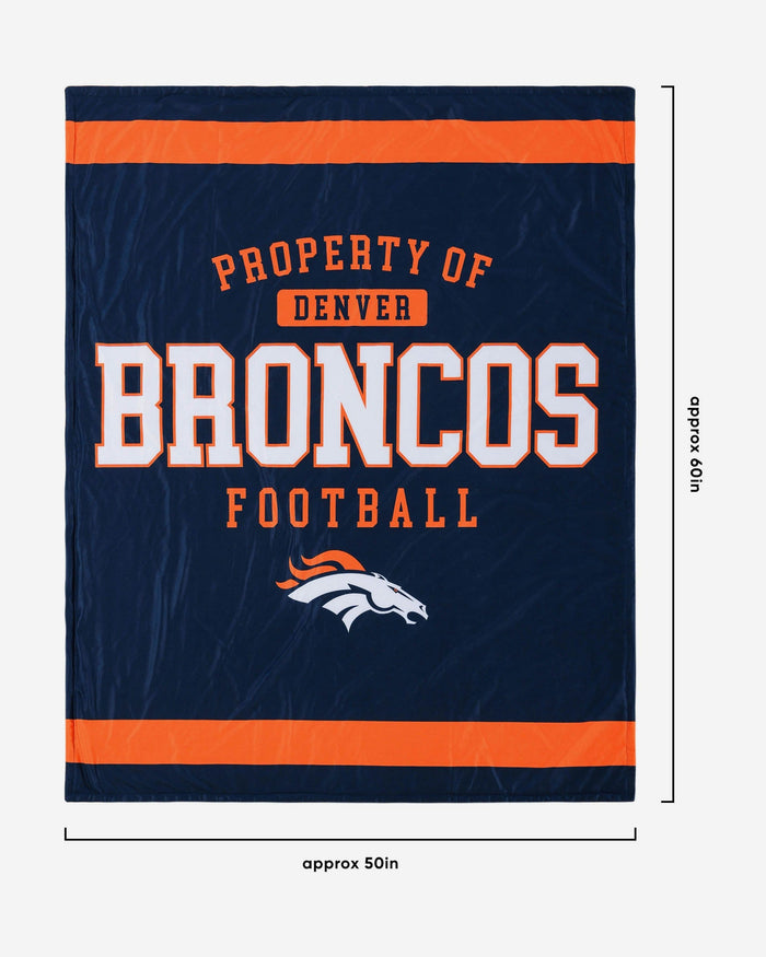 Denver Broncos Team Property Sherpa Plush Throw Blanket FOCO - FOCO.com