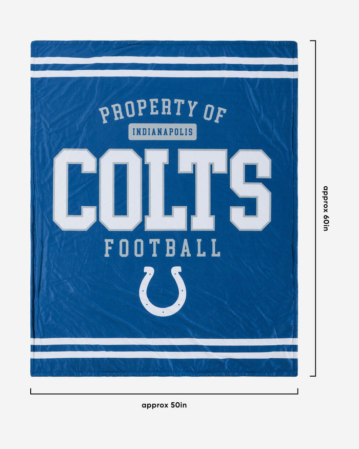 Indianapolis Colts Team Property Sherpa Plush Throw Blanket FOCO - FOCO.com