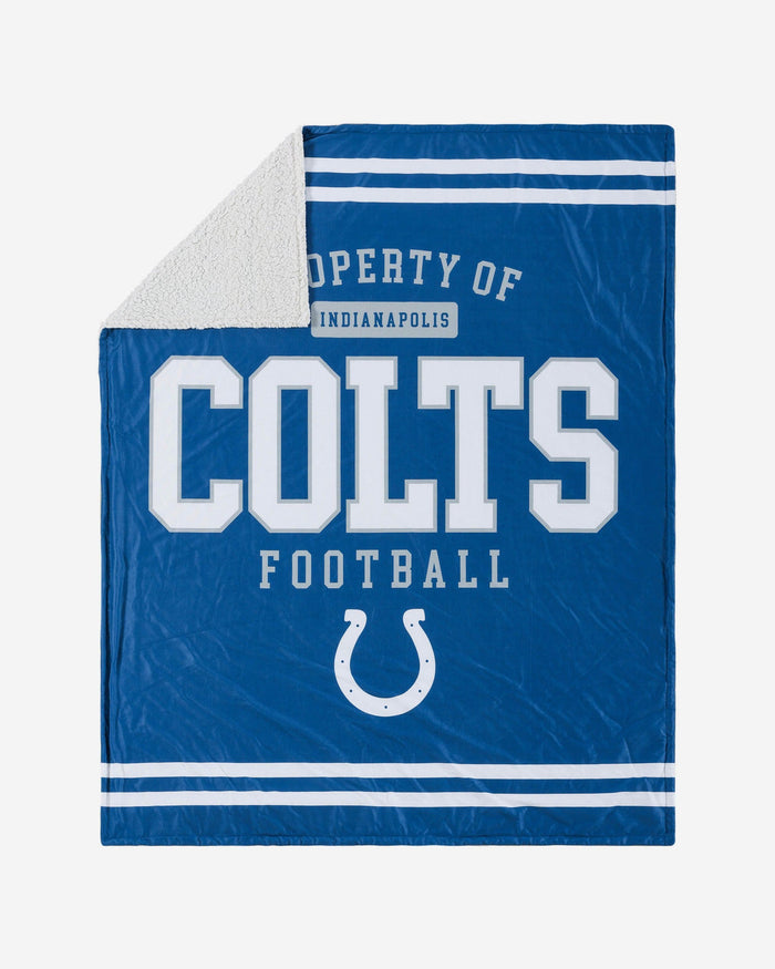 Indianapolis Colts Team Property Sherpa Plush Throw Blanket FOCO - FOCO.com