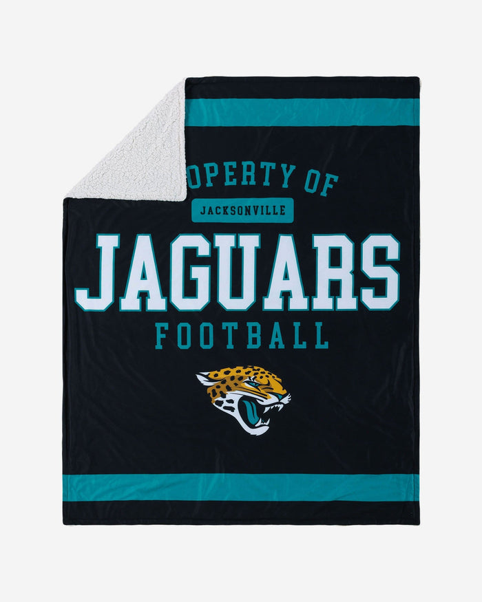 Jacksonville Jaguars Team Property Sherpa Plush Throw Blanket FOCO - FOCO.com