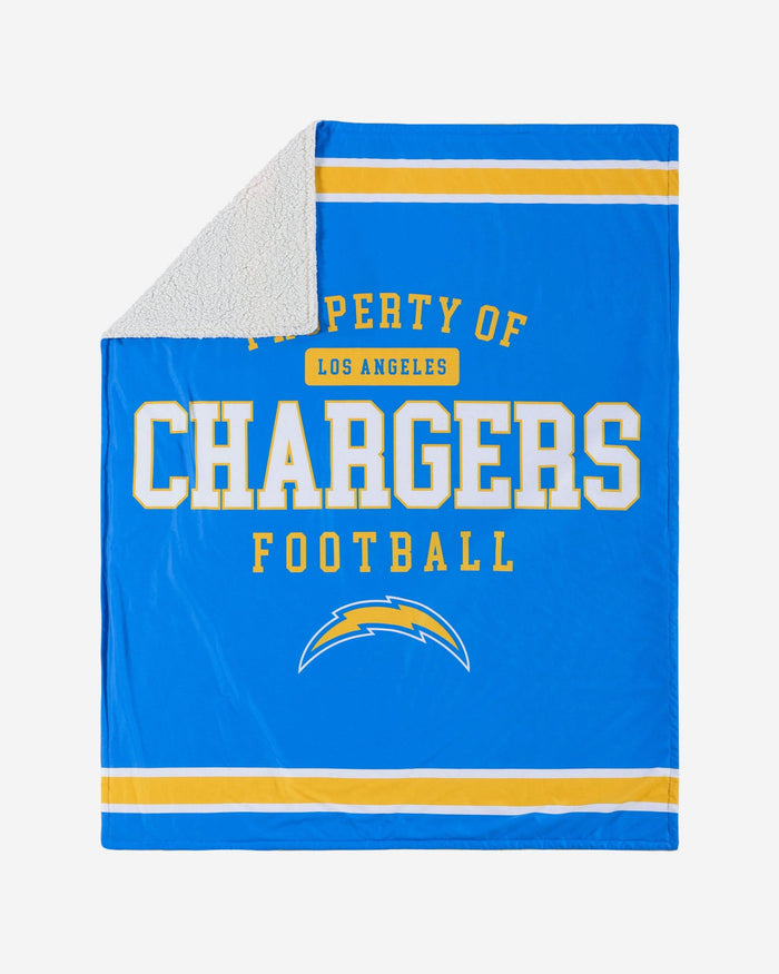 Los Angeles Chargers Team Property Sherpa Plush Throw Blanket FOCO - FOCO.com