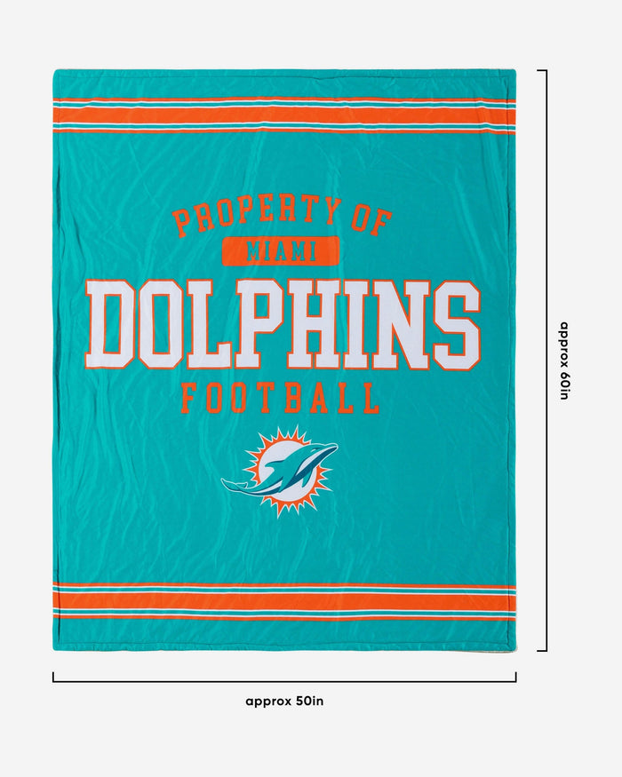 Miami Dolphins Team Property Sherpa Plush Throw Blanket FOCO - FOCO.com