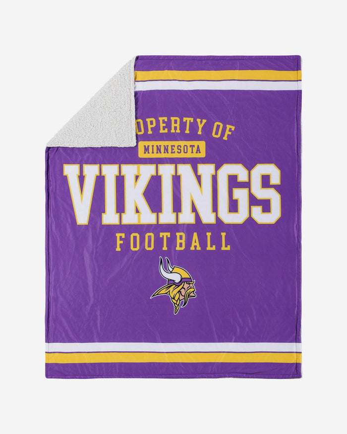 Minnesota Vikings Team Property Sherpa Plush Throw Blanket FOCO - FOCO.com