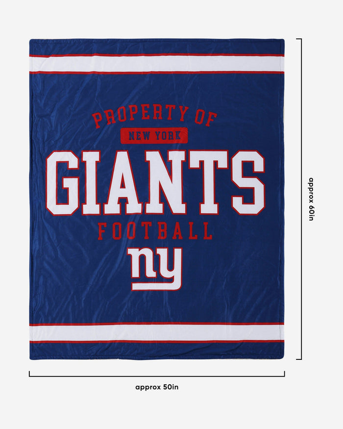 New York Giants Team Property Sherpa Plush Throw Blanket FOCO - FOCO.com