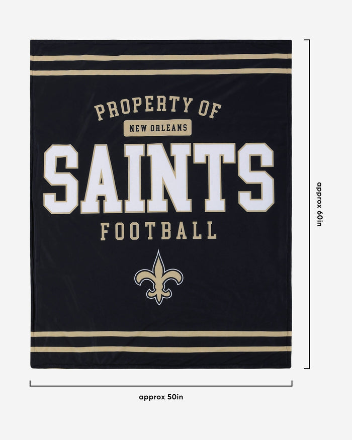 New Orleans Saints Team Property Sherpa Plush Throw Blanket FOCO - FOCO.com