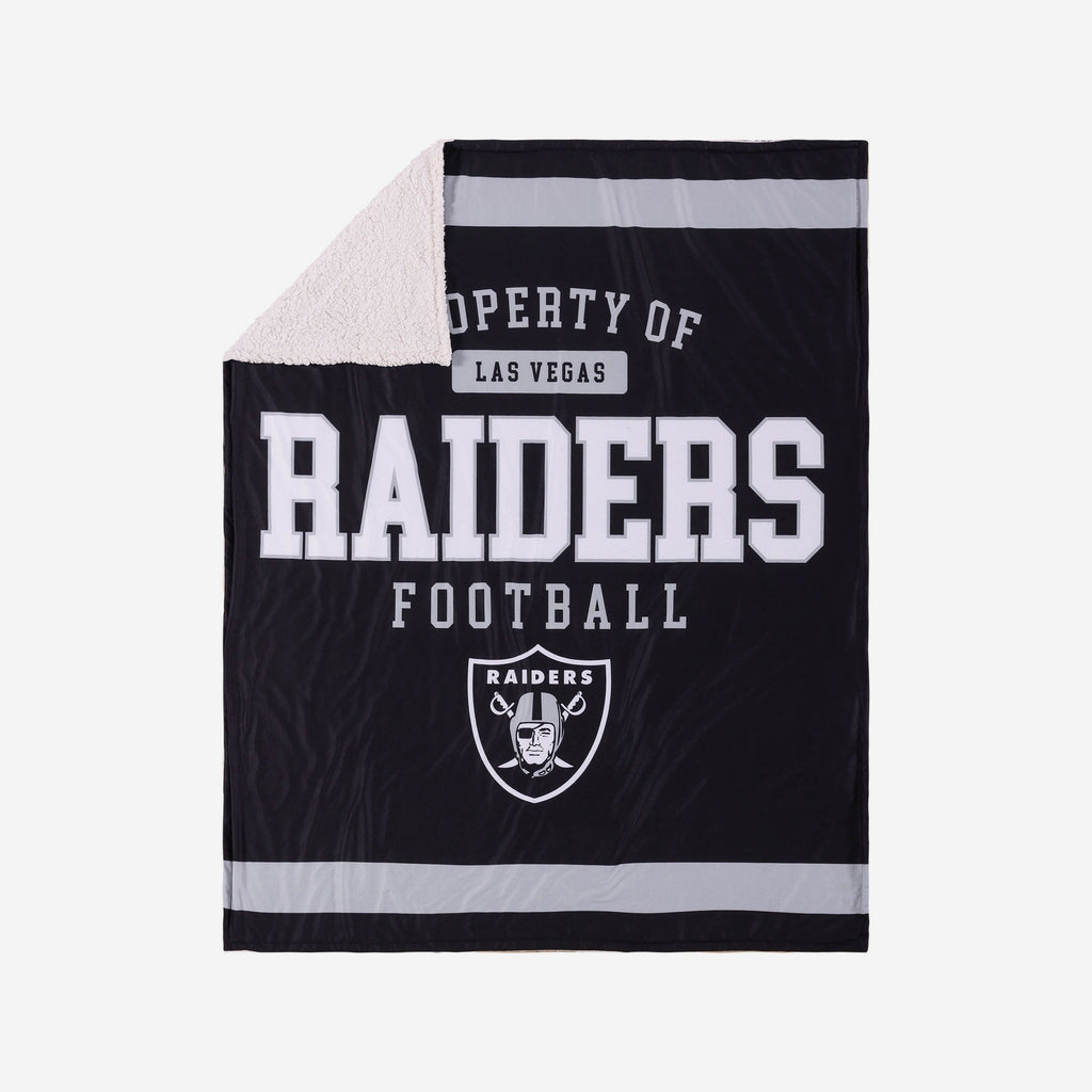 Las Vegas Raiders Team Property Sherpa Plush Throw Blanket FOCO - FOCO.com