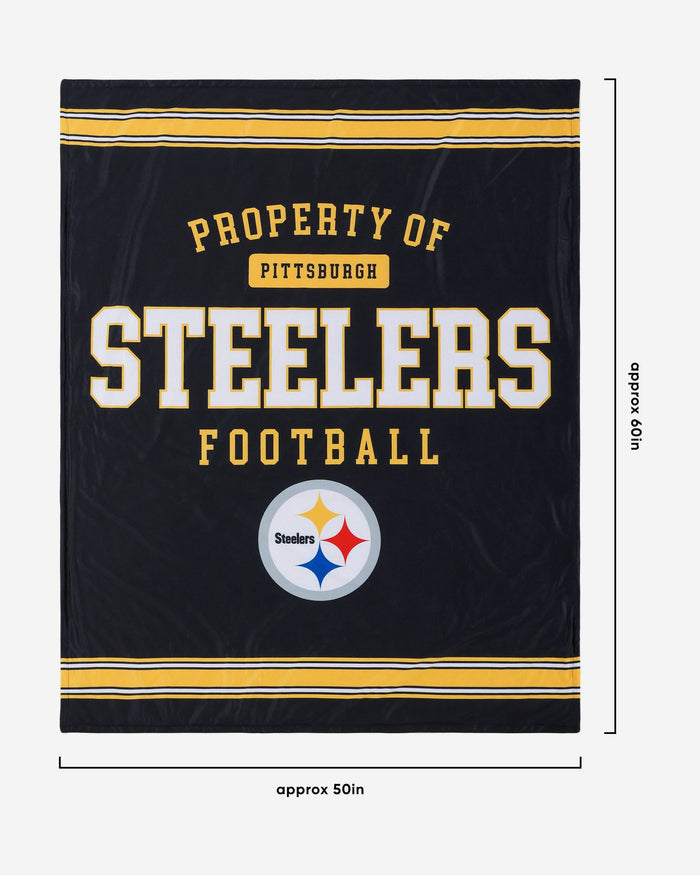 Pittsburgh Steelers Team Property Sherpa Plush Throw Blanket FOCO - FOCO.com