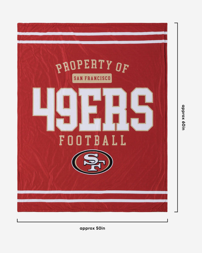 San Francisco 49ers Team Property Sherpa Plush Throw Blanket FOCO - FOCO.com