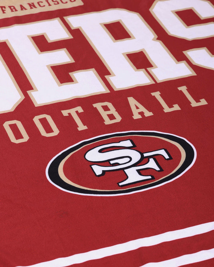 San Francisco 49ers Team Property Sherpa Plush Throw Blanket FOCO - FOCO.com