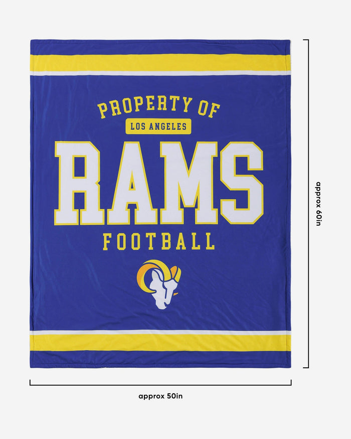 Los Angeles Rams Team Property Sherpa Plush Throw Blanket FOCO - FOCO.com