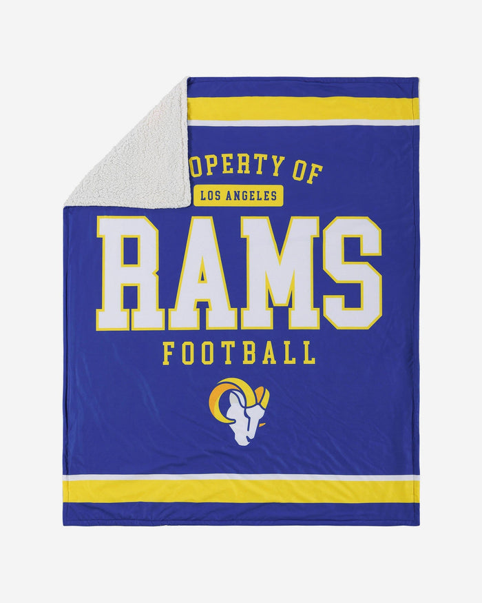 Los Angeles Rams Team Property Sherpa Plush Throw Blanket FOCO - FOCO.com