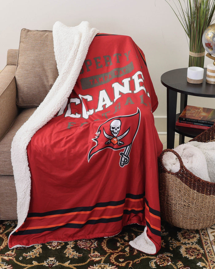 Tampa Bay Buccaneers Team Property Sherpa Plush Throw Blanket FOCO - FOCO.com