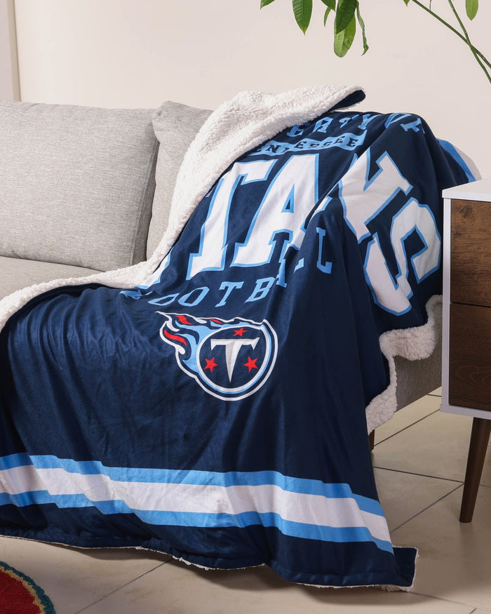 Tennessee Titans Team Property Sherpa Plush Throw Blanket FOCO - FOCO.com