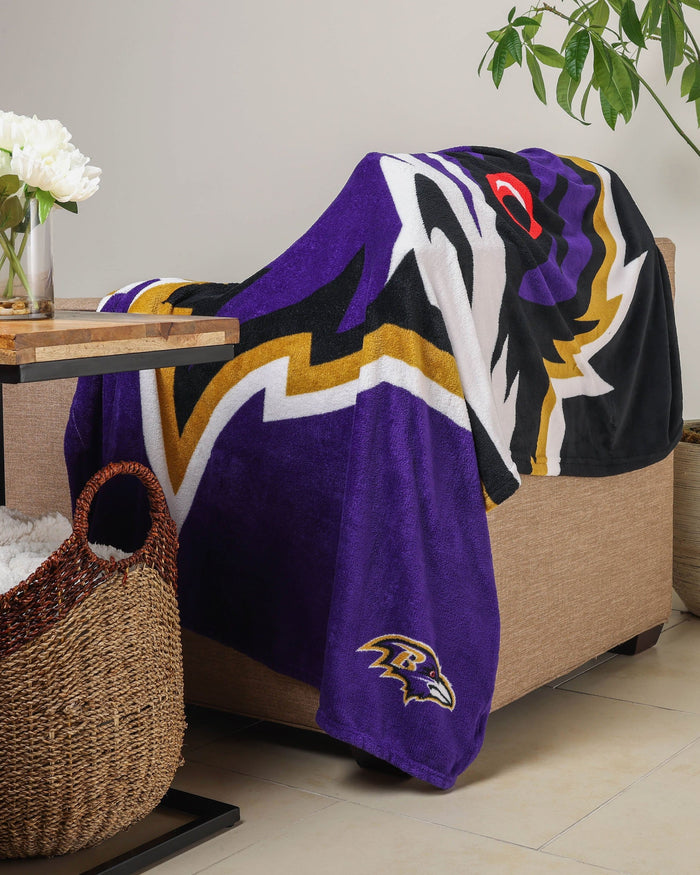 Baltimore Ravens Supreme Slumber Plush Throw Blanket FOCO - FOCO.com