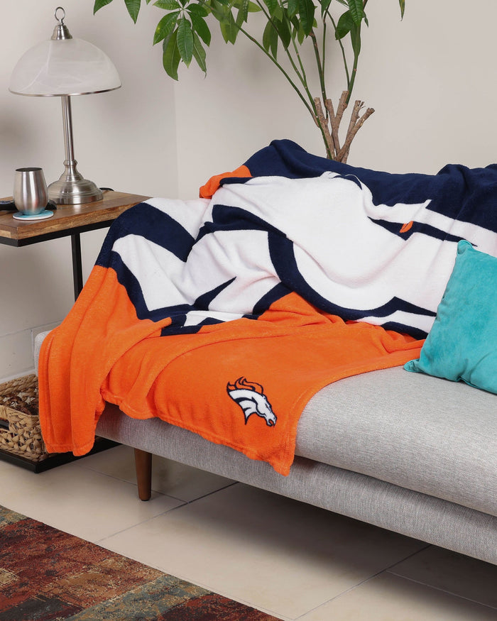 Denver Broncos Supreme Slumber Plush Throw Blanket FOCO - FOCO.com