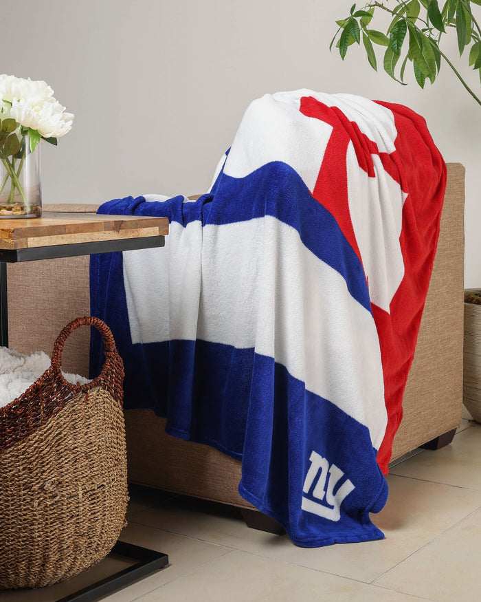 New York Giants Supreme Slumber Plush Throw Blanket FOCO - FOCO.com