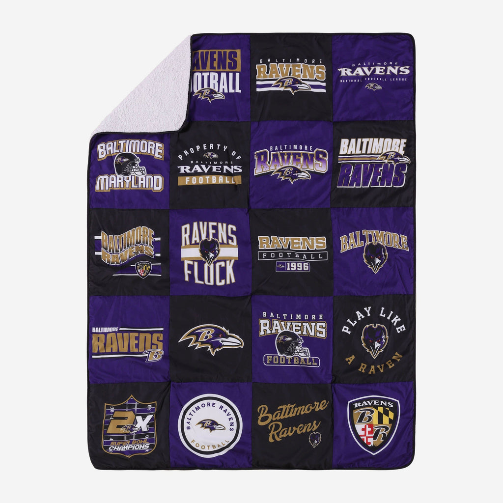 Baltimore Ravens Team Pride Patches Quilt FOCO - FOCO.com