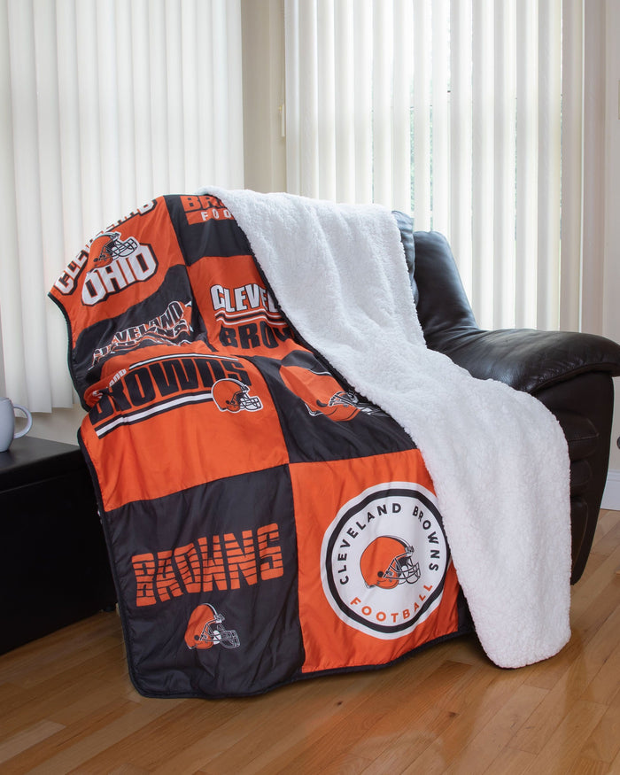 Cleveland Browns Team Pride Patches Quilt FOCO - FOCO.com