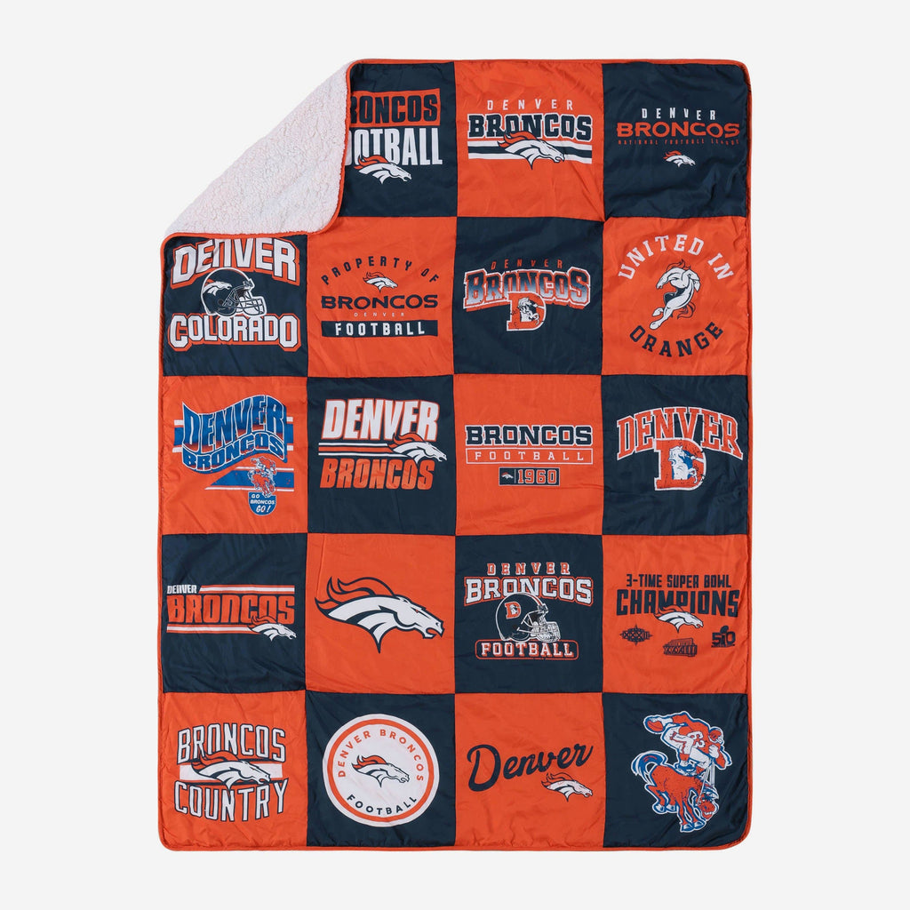 Denver Broncos Team Pride Patches Quilt FOCO - FOCO.com