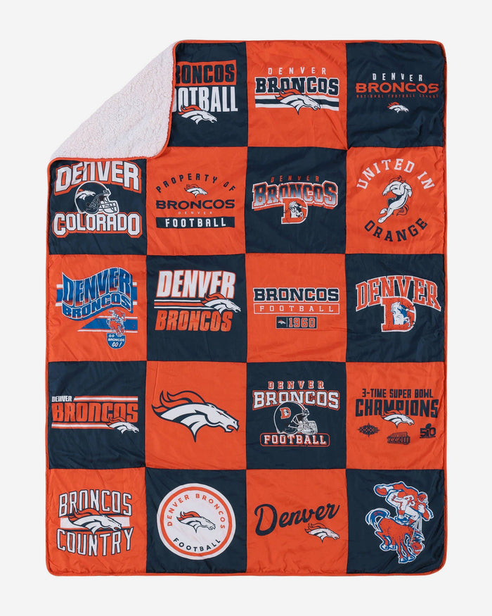 Denver Broncos Team Pride Patches Quilt FOCO - FOCO.com