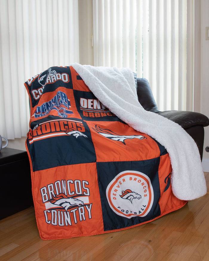 Denver Broncos Team Pride Patches Quilt FOCO - FOCO.com