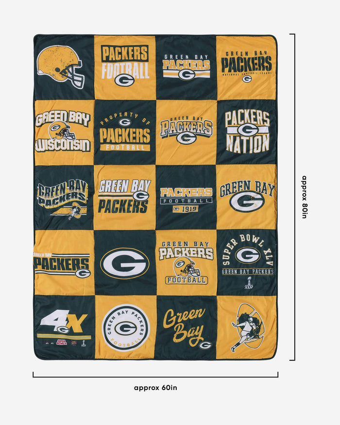 Green Bay Packers Team Pride Patches Quilt FOCO - FOCO.com