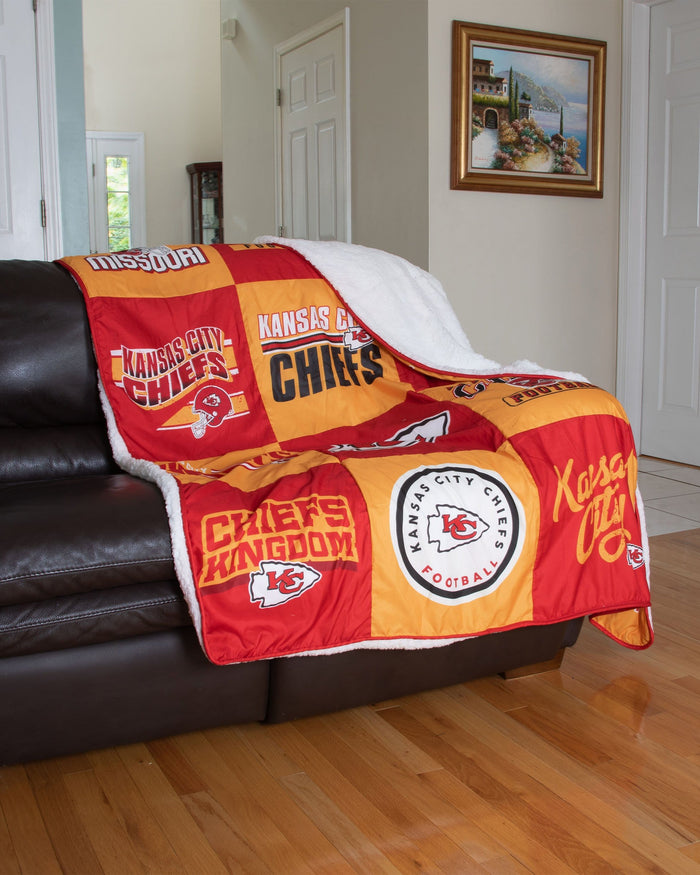 Kansas City Chiefs Team Pride Patches Quilt FOCO - FOCO.com