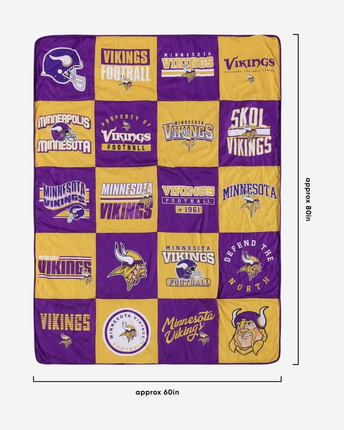 Minnesota Vikings Team Pride Patches Quilt FOCO - FOCO.com