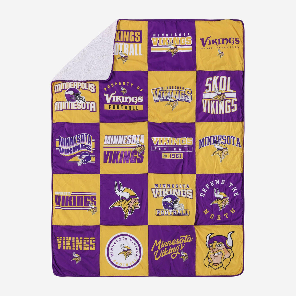 Minnesota Vikings Team Pride Patches Quilt FOCO - FOCO.com