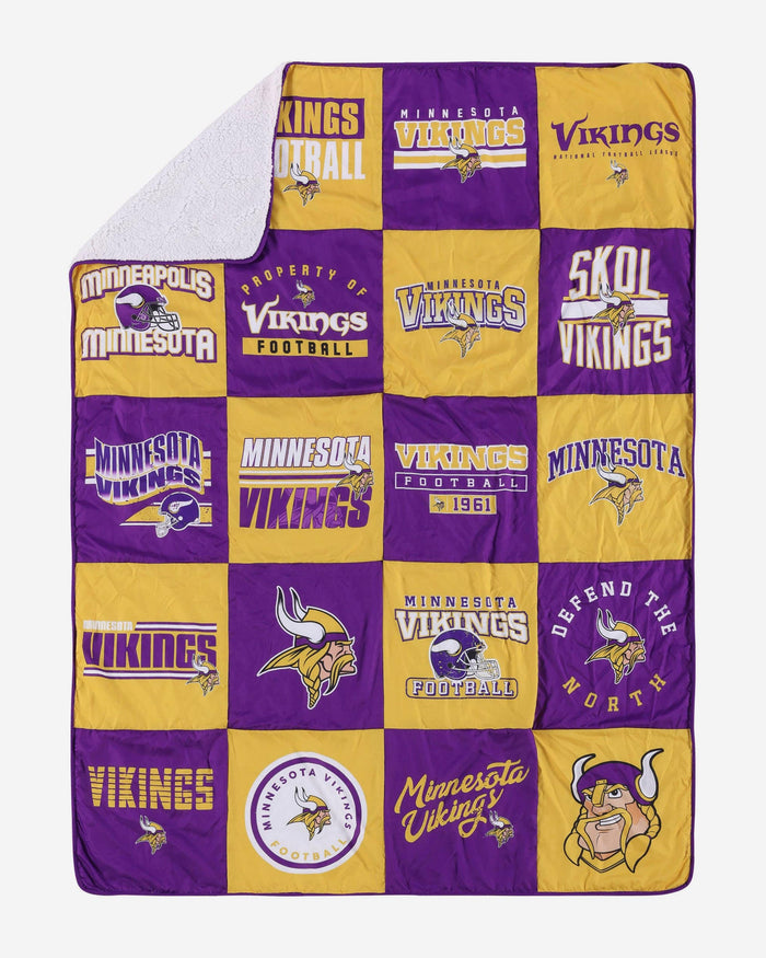 Minnesota Vikings Team Pride Patches Quilt FOCO - FOCO.com