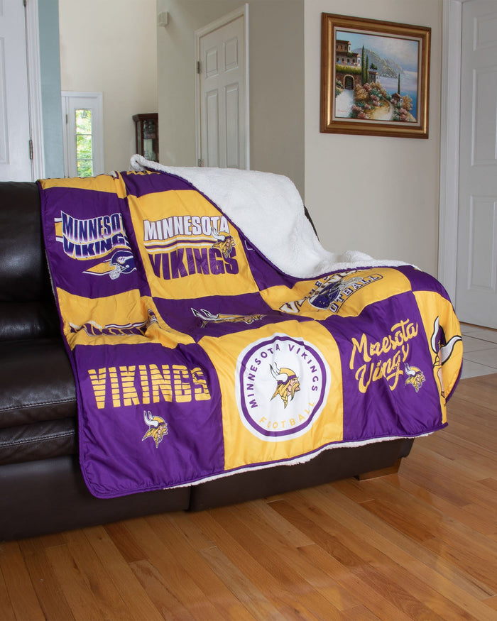 Minnesota Vikings Team Pride Patches Quilt FOCO - FOCO.com