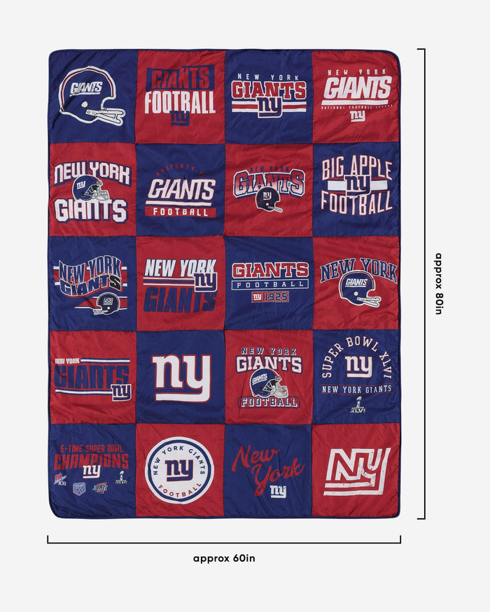 New York Giants Team Pride Patches Quilt FOCO - FOCO.com