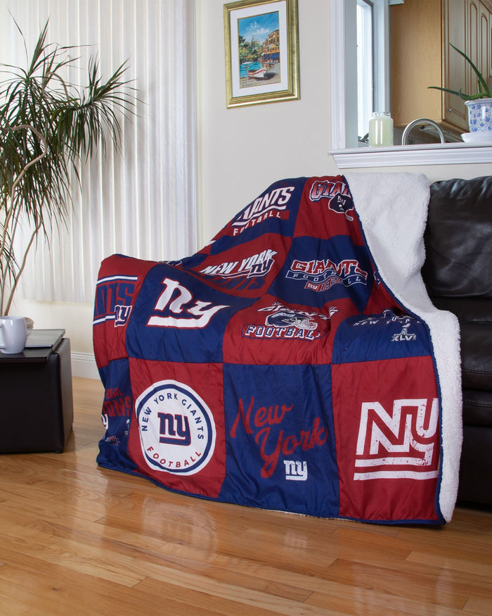 New York Giants Team Pride Patches Quilt FOCO - FOCO.com