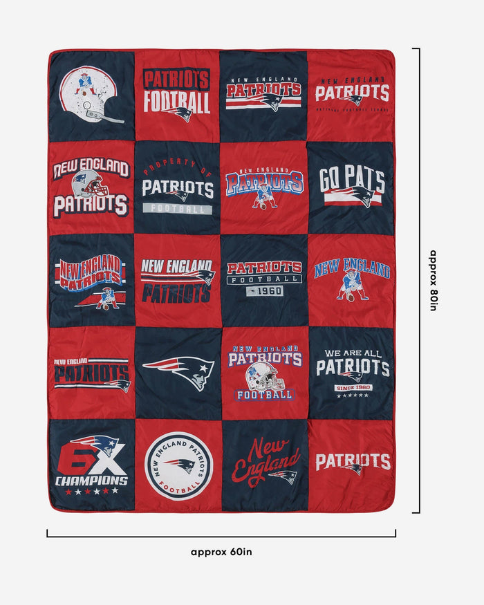 New England Patriots Team Pride Patches Quilt FOCO - FOCO.com