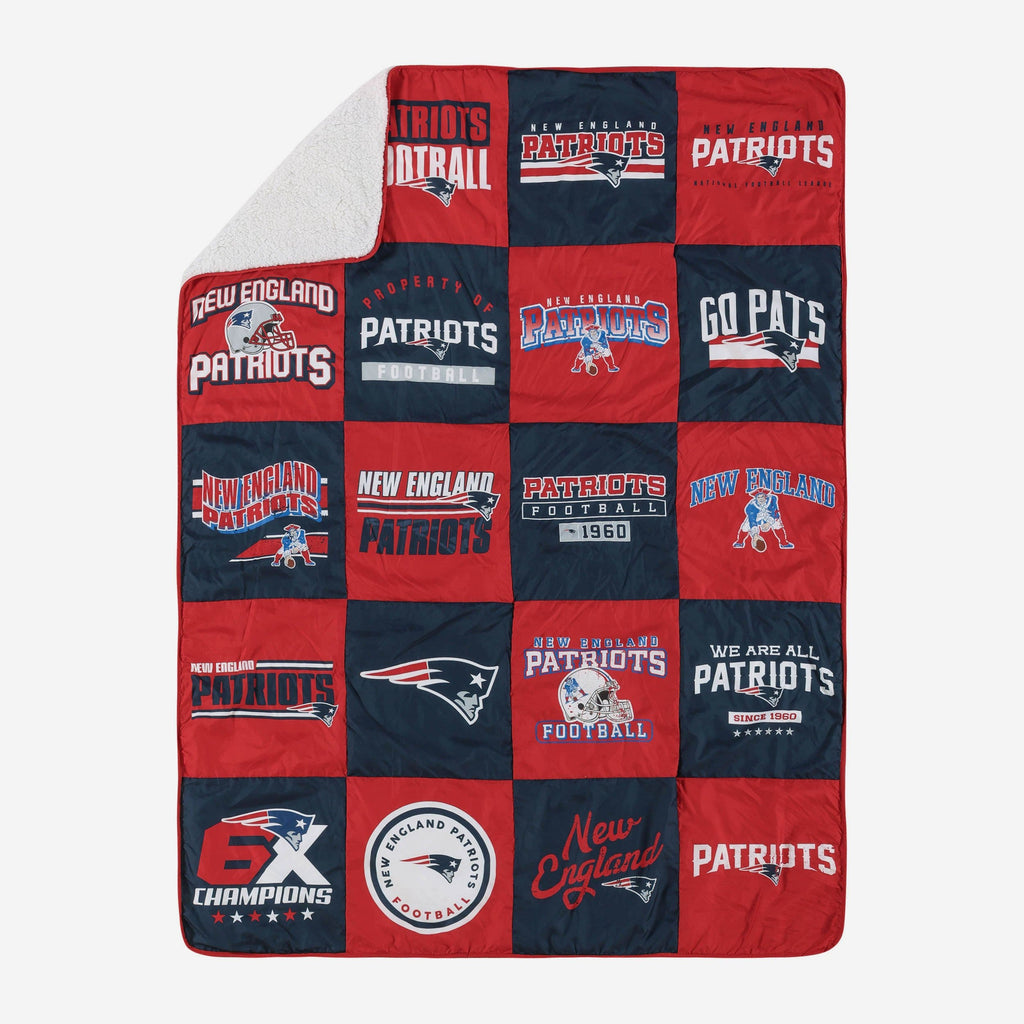 New England Patriots Team Pride Patches Quilt FOCO - FOCO.com