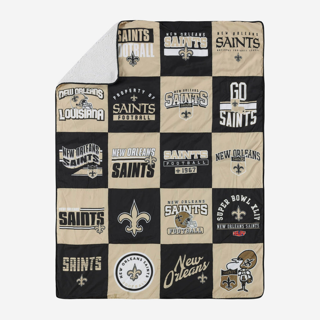 New Orleans Saints Team Pride Patches Quilt FOCO - FOCO.com