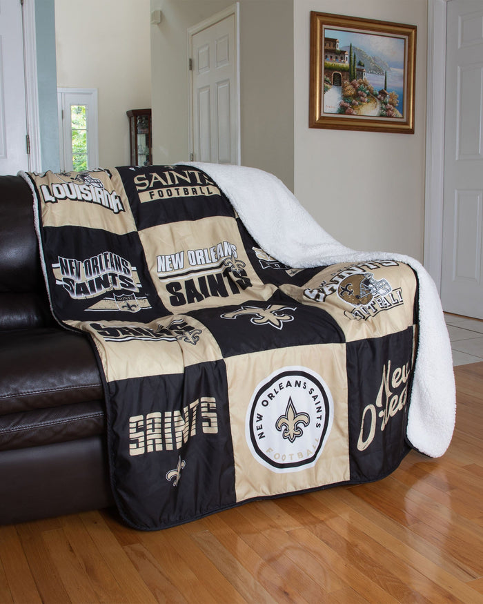 New Orleans Saints Team Pride Patches Quilt FOCO - FOCO.com