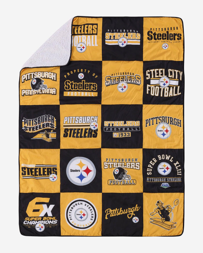 Pittsburgh Steelers Team Pride Patches Quilt FOCO - FOCO.com