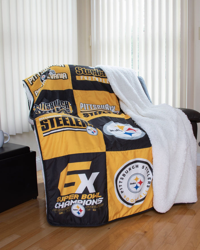 Pittsburgh Steelers Team Pride Patches Quilt FOCO - FOCO.com