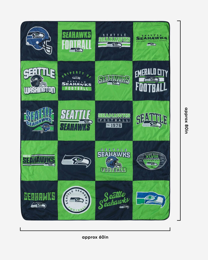 Seattle Seahawks Team Pride Patches Quilt FOCO - FOCO.com