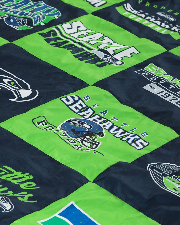 Seattle Seahawks Team Pride Patches Quilt FOCO - FOCO.com